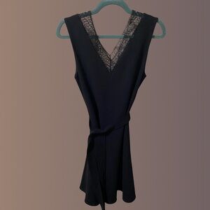 Theory Black Dress with Lace Accents